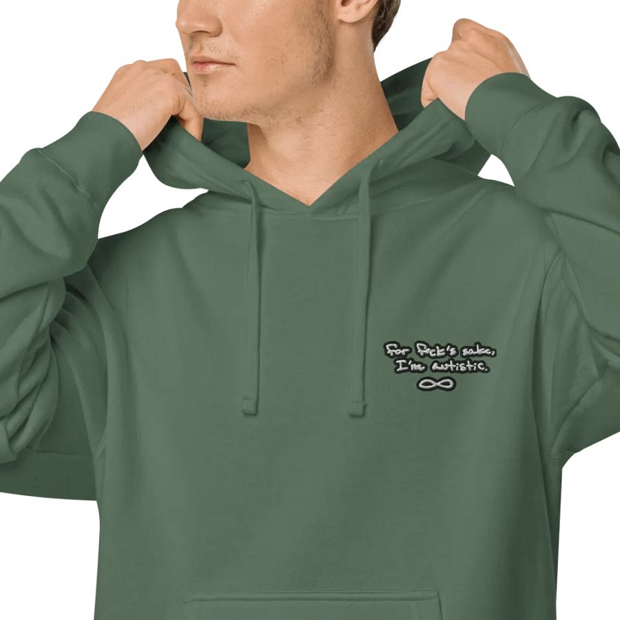 FFS, I'm Autistic (L.C. bubble design 2) embroidered pigment hoodie product image (18)