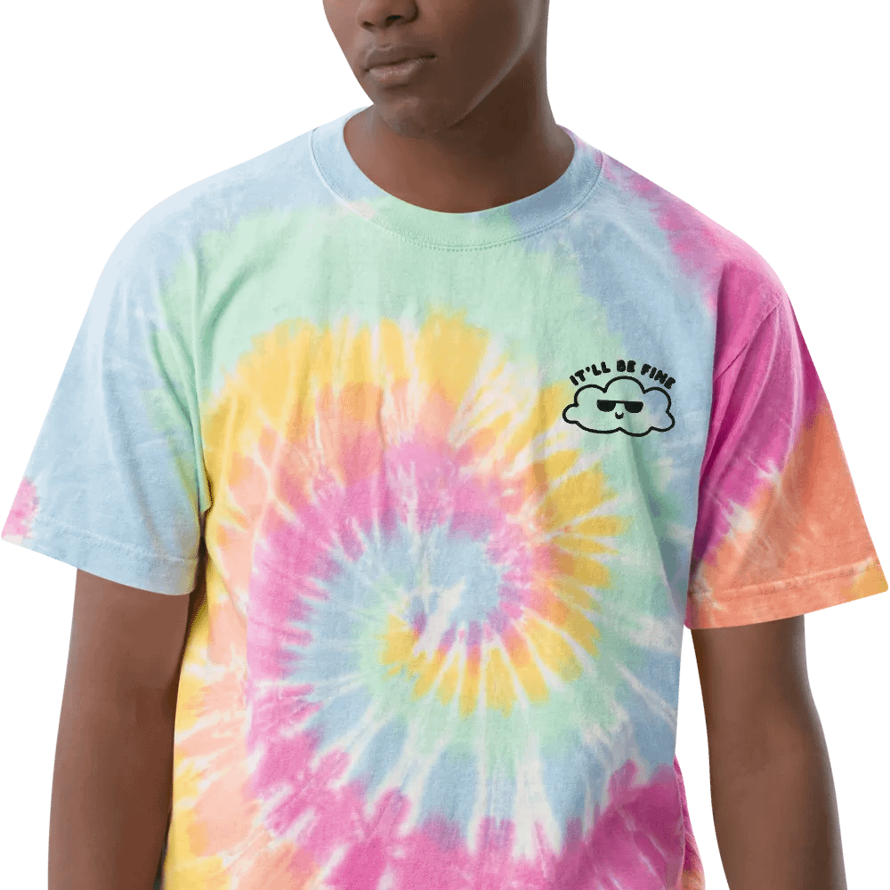 It'll Be Fine Tie Dye Tee - pastel (embroidered) product image (4)