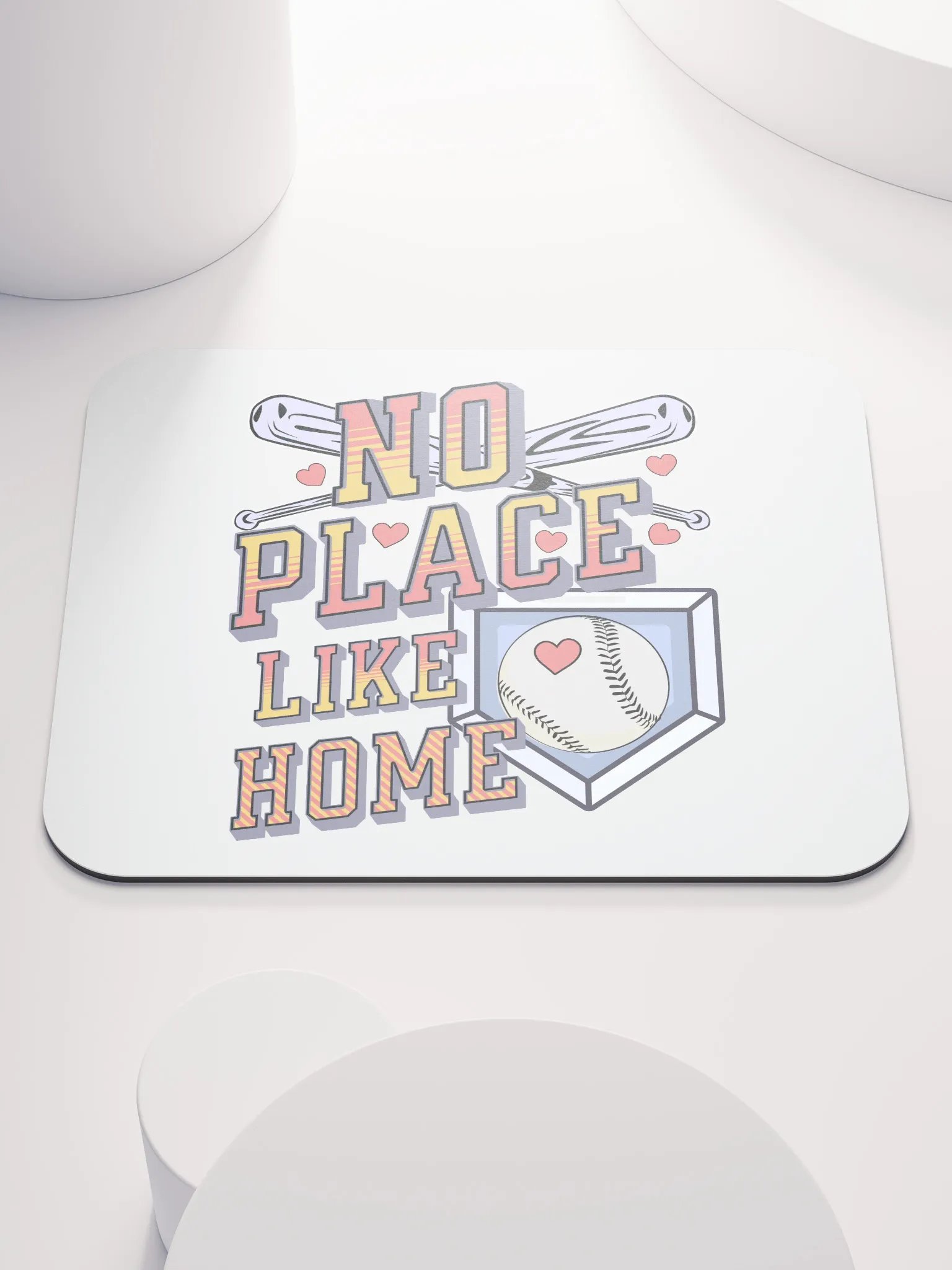 No Place Like Home Baseball Run Hearts Mouse Pad product image (2)