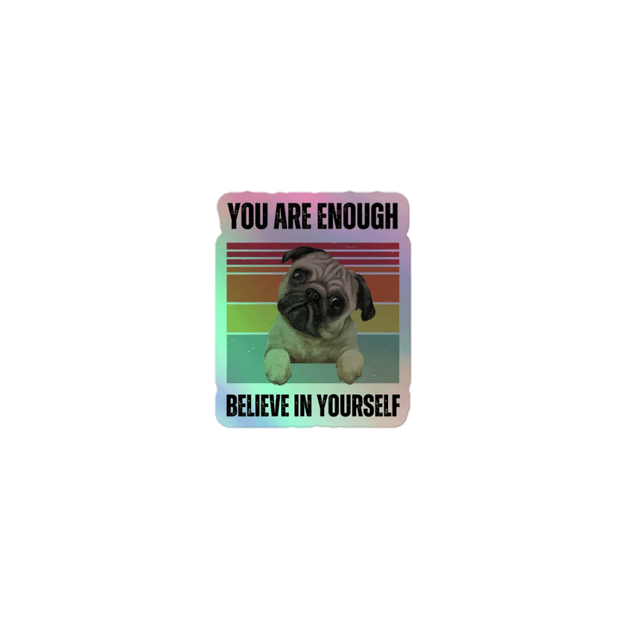 Whimsical Pug Holographic Sticker Sheet product image (1)