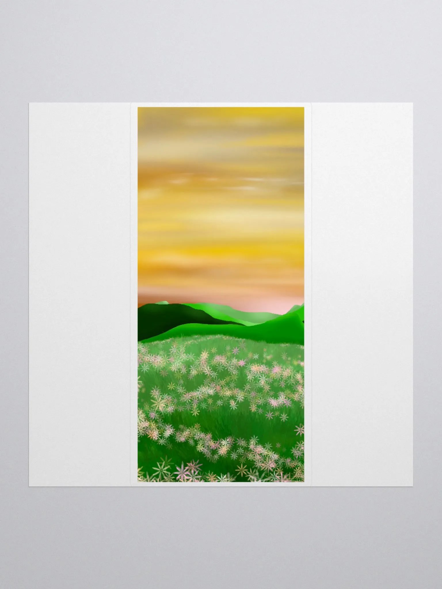 Floral Grass Meadow Sunset Sticker product image (2)
