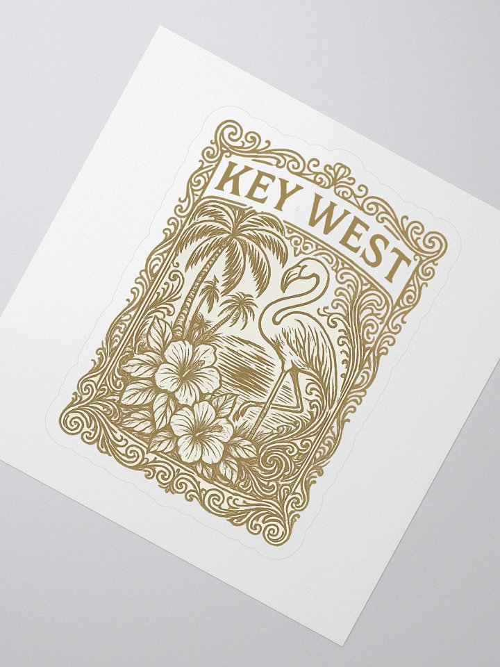Kiss-Cut Key West Tropical Sticker with Flamingo and Hibiscus product image (1)