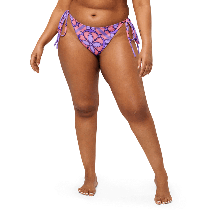 Peach and Lilac Symmetry Pattern String Bikini Bottom product image (2)