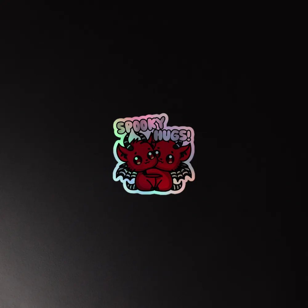 Spooky hugs holographic sticker product image (4)