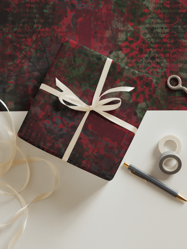 Red Green Grunge Wrapping Paper product image (3)