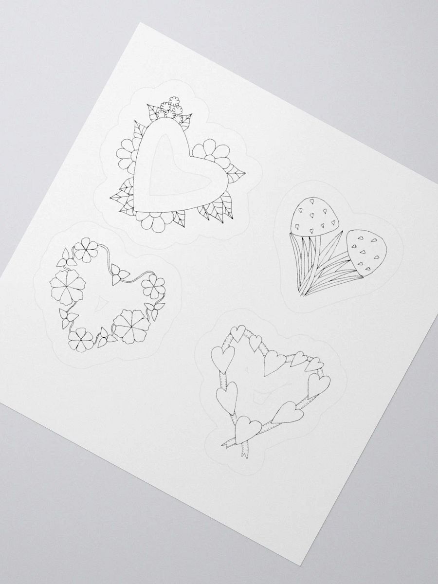 Four lovely hart Kiss Cut Stickers (on white background) product image (6)