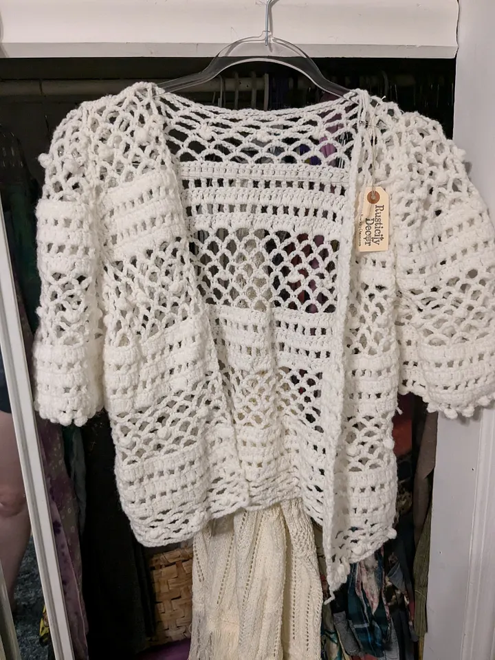 White Short Sleeve Cardigan product image (1)