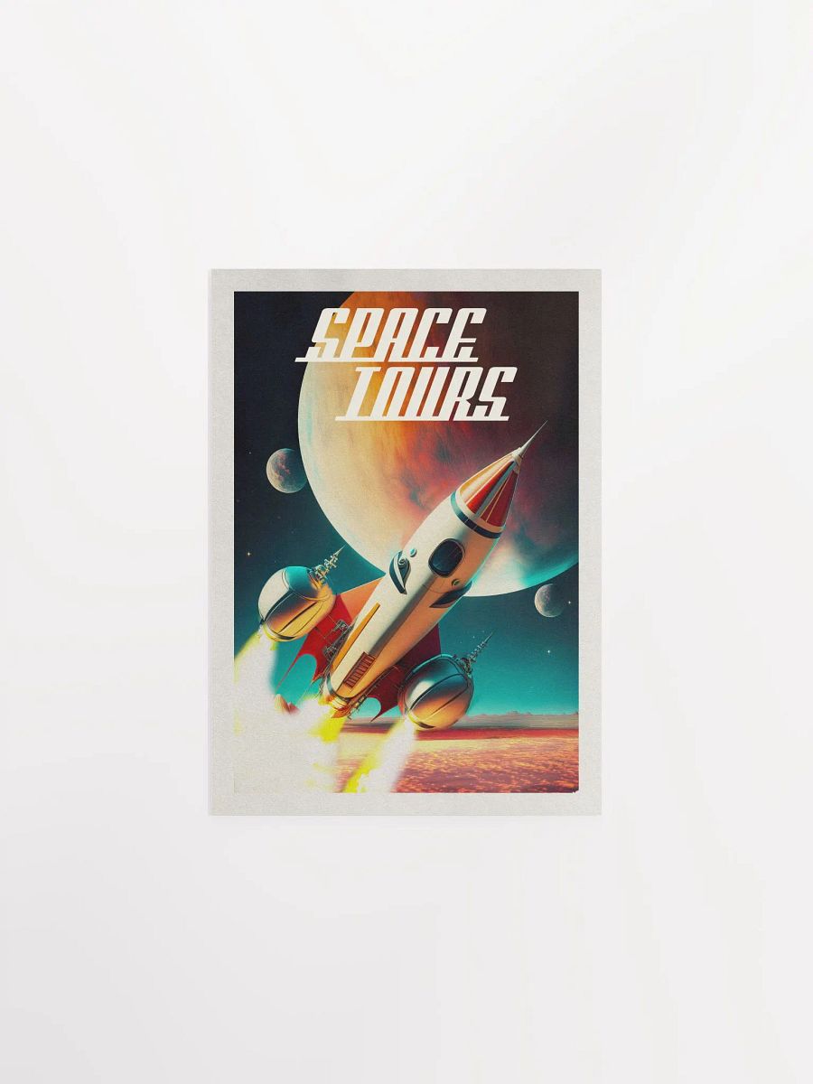 Space Tours — Vintage space poster, retro space art, propaganda poster, retrofuturism art, retro sci-fi print product image (10)