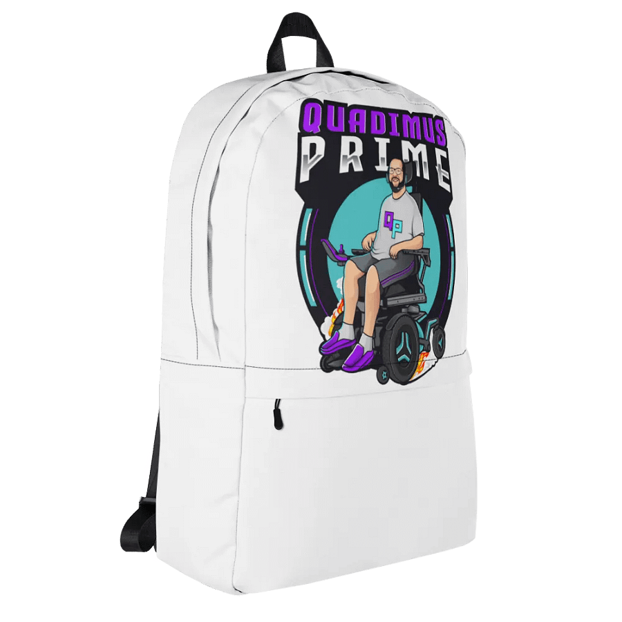 White Backpack with QUADimus Prime logo product image (2)