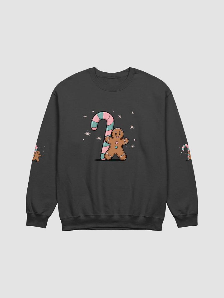 Festive Candy Cane and Gingerbread Man Crewneck Sweatshirt product image (1)