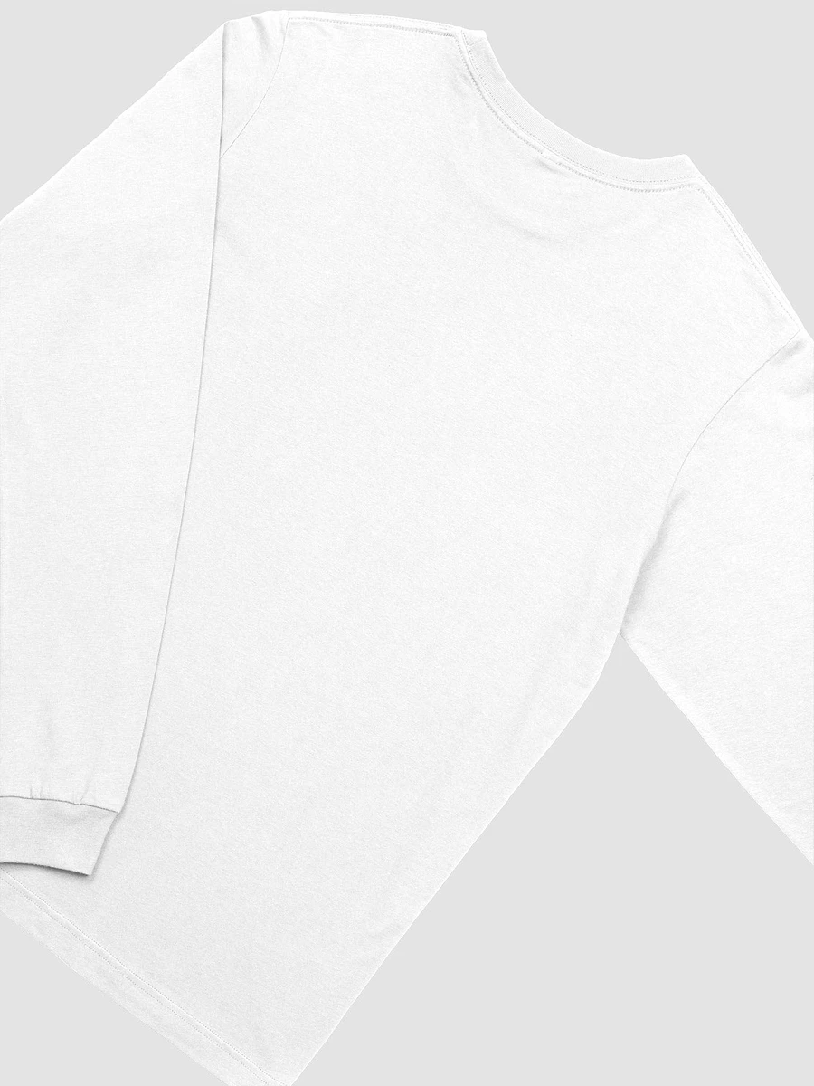 Cat Skull Long Sleeve Shirt (Black on White) product image (3)