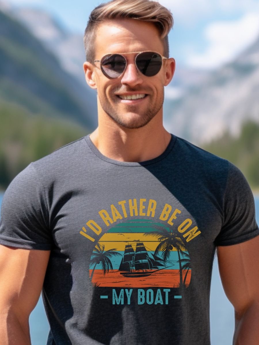 I'd Rather Be On My Boat Gildan 64000 Unisex Tshirt product image (1)