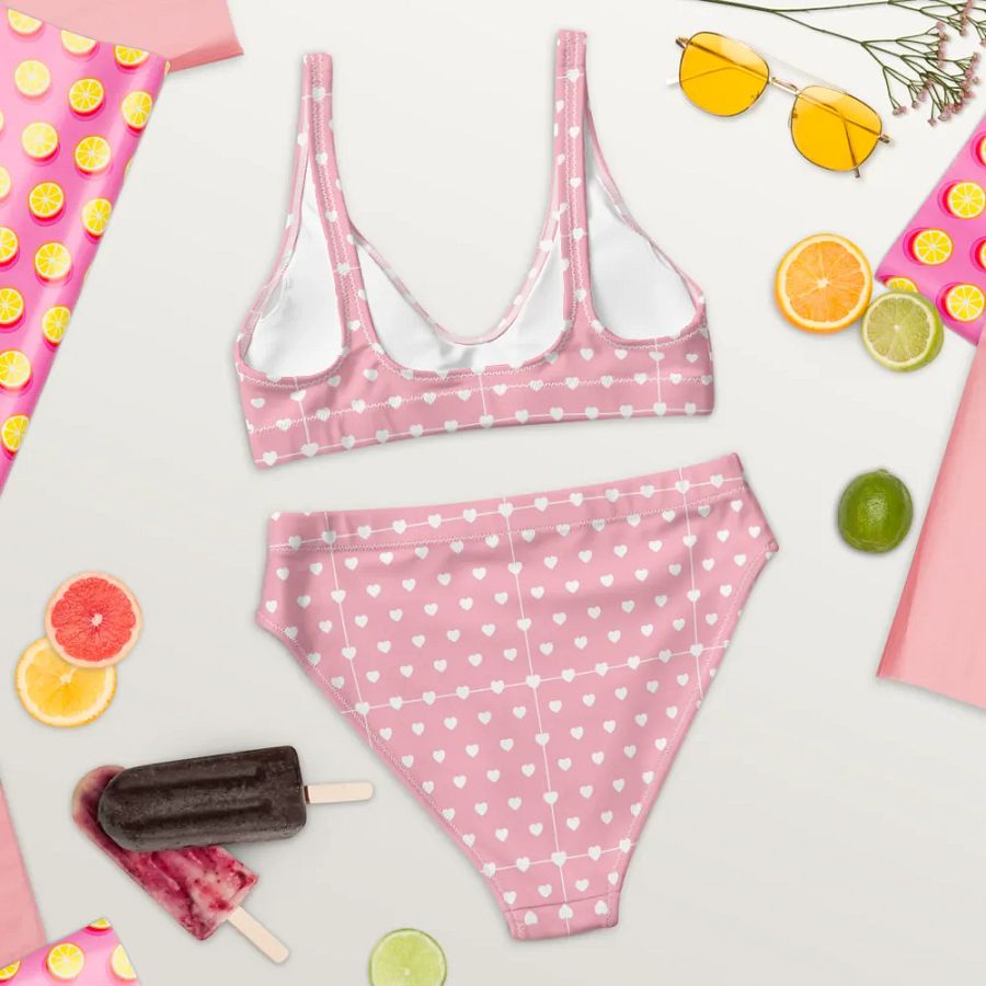 Pastel Heart Seamless Pattern High Waisted Bikini - V6 product image (8)