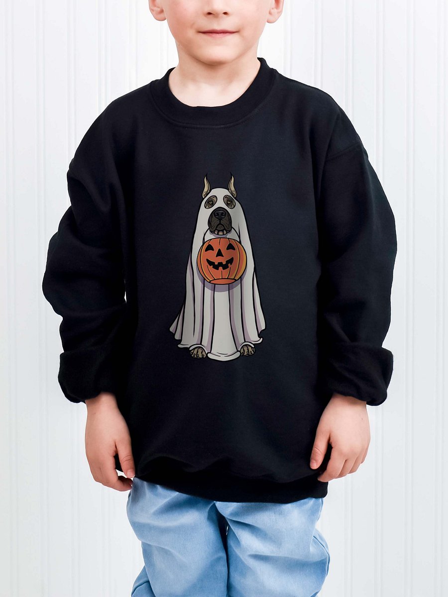 Halloween Great Dane(Fawn, Cropped Ears) Youth Sweatshirt product image (1)