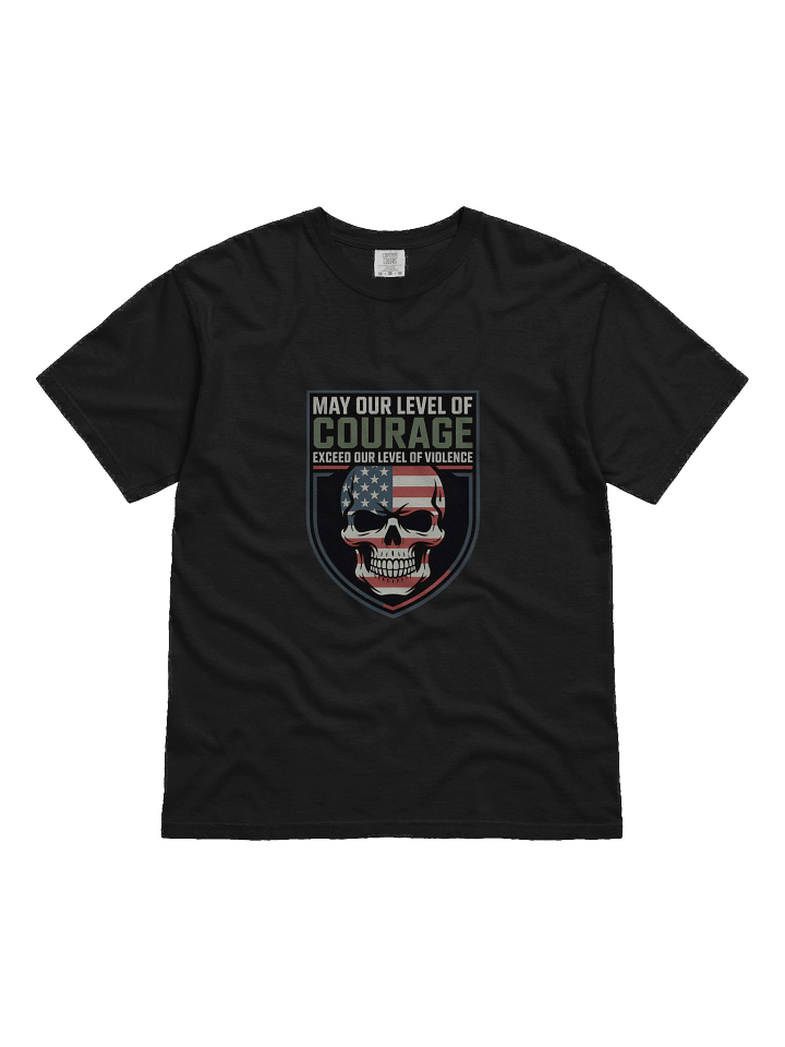 Courage Over Violence Skull Flag T-Shirt product image (1)