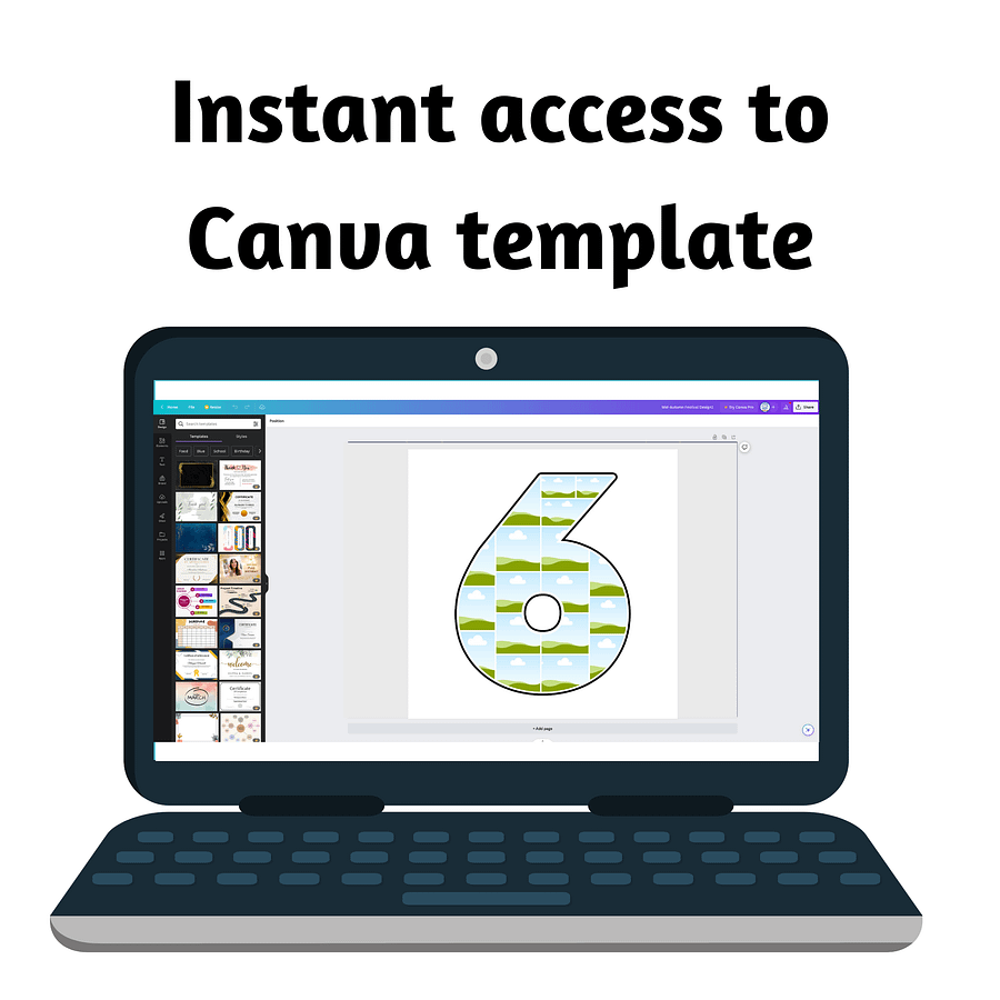 All Digits (1, 2, 3, 4, 5, 6, 7, 8, 9, 0) Number Frames Canva Template product image (2)