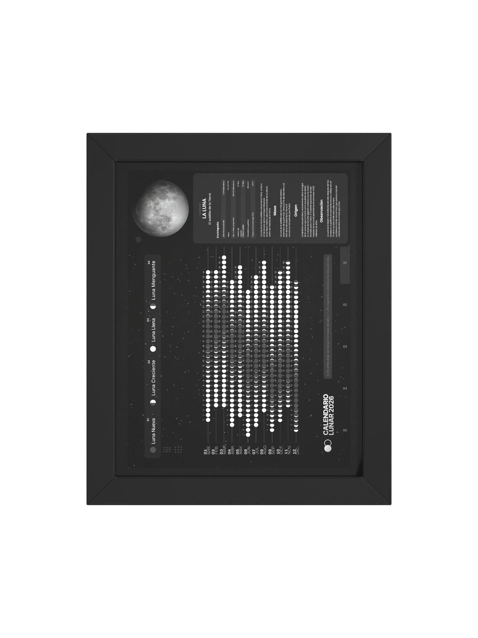 Calendario de pared de las fases lunares de 2026 product image (9)