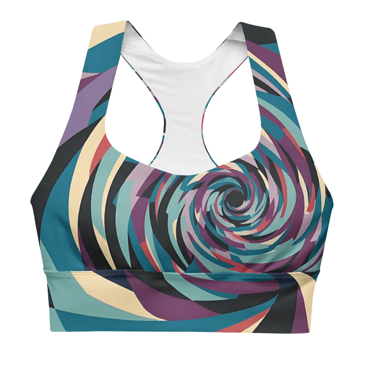Abstract Lithographic Pattern Design Longline Sports Bra - V5 product image (2)