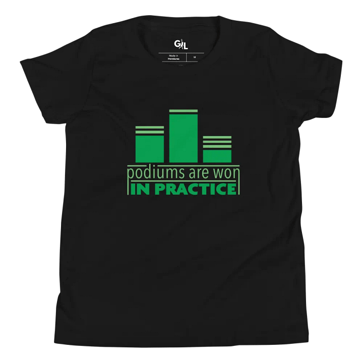 Podiums Are Won In Practice Kids Tee: Green product image (1)