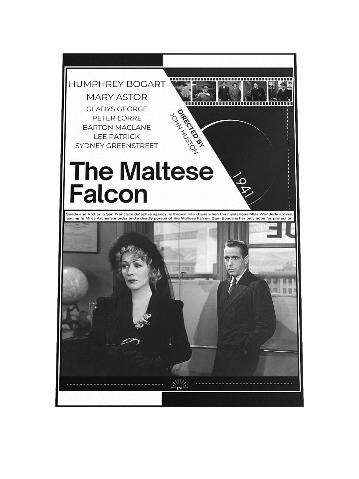 The Maltese Falcon with Humphrey Bogart, Peter Lorre and Mary Astor 1941 | Movie Poster | 12x18 Wall Art product image (1)