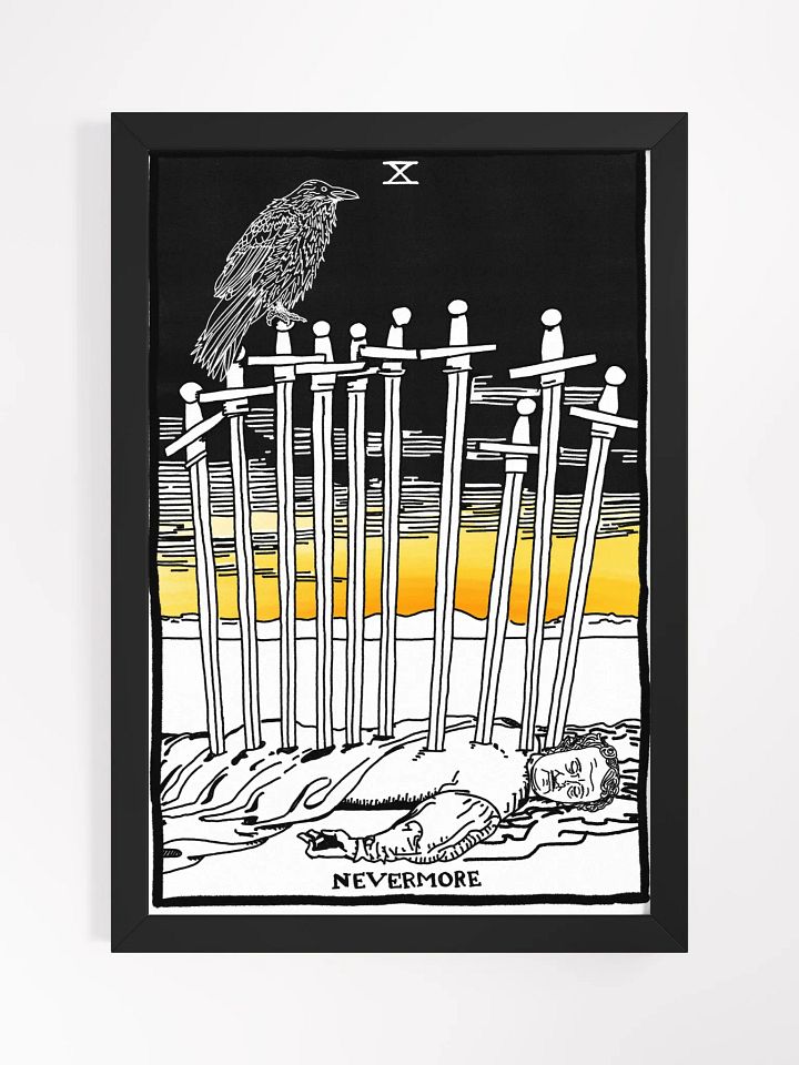 Edgar Allan Poe Ten of Swords Tarot Card Framed Print product image (1)
