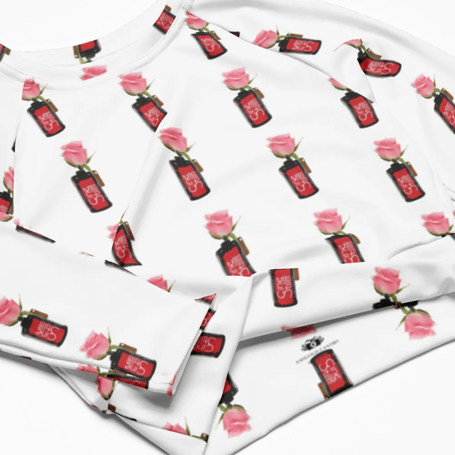 Cinestill Rose Continuous Pattern Jersey Sleeved Crop Top product image (4)