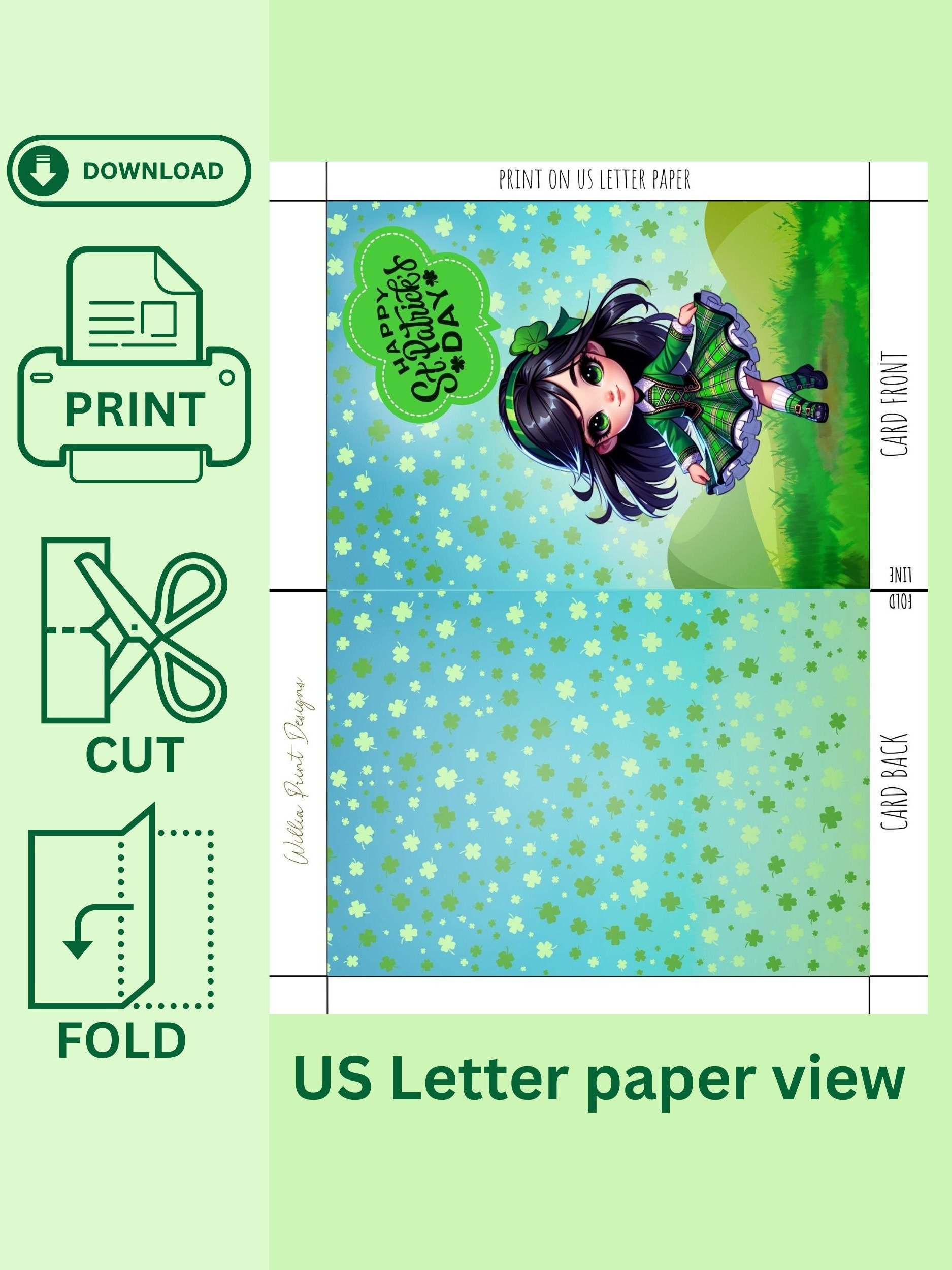 Irish Dancing Lass St Patrick's Card (digital download) product image (3)