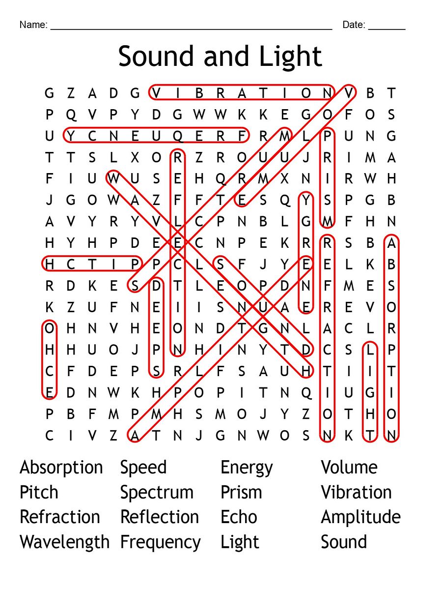 Printable Sound and Light Word Search – Fun Science Puzzle Activity! product image (2)