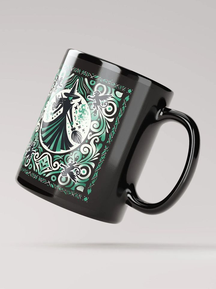 Wicked Spanish Tile Elphaba Mug – Black Glossy Broadway Coffee Cup product image (4)