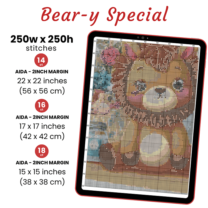 Bear-y Special Baby Shower Cross Stitch Pattern product image (2)