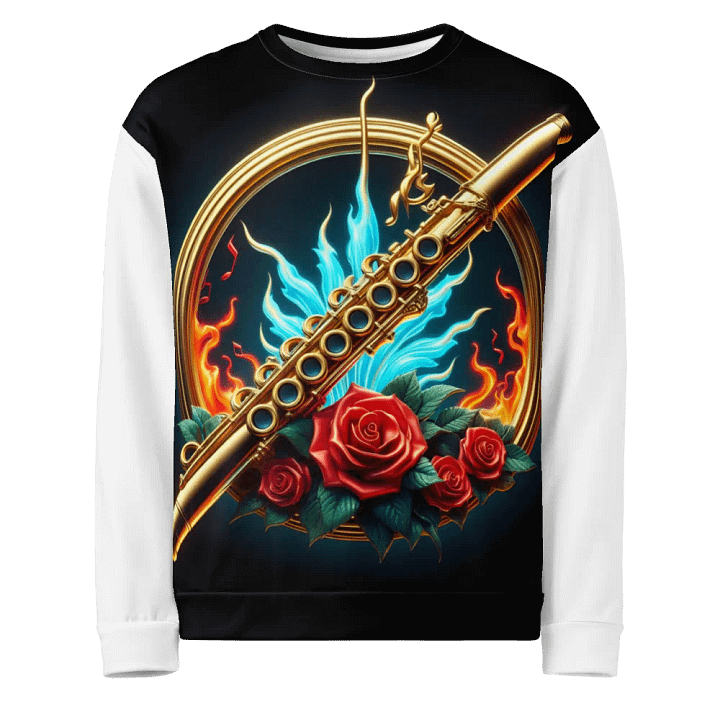 Floral Melody Golden Flute - Unisex Sweatshirt #12 product image (1)