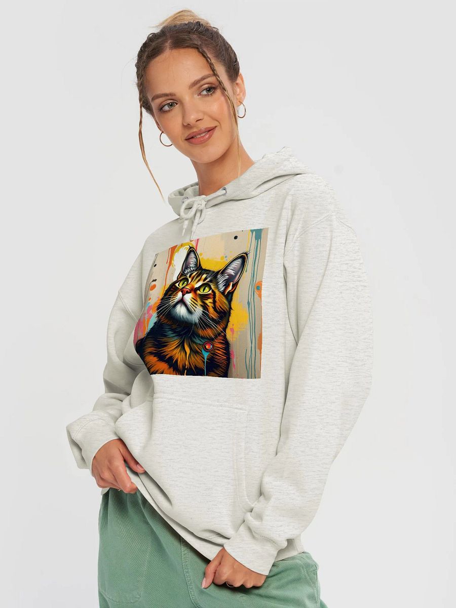 Pretty kitty splatter style! Cozy Comfort Unisex Hoodie product image (3)