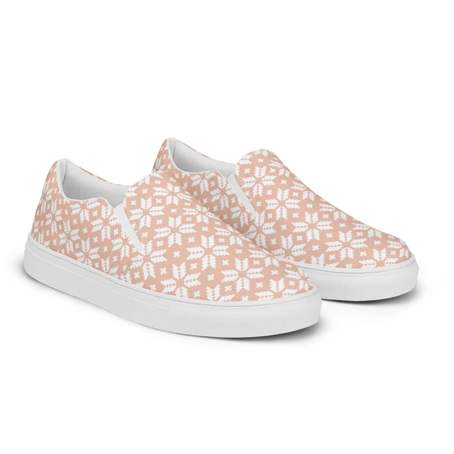 Pink Blossom Criss Cross Stitch Slip-Ons product image (8)