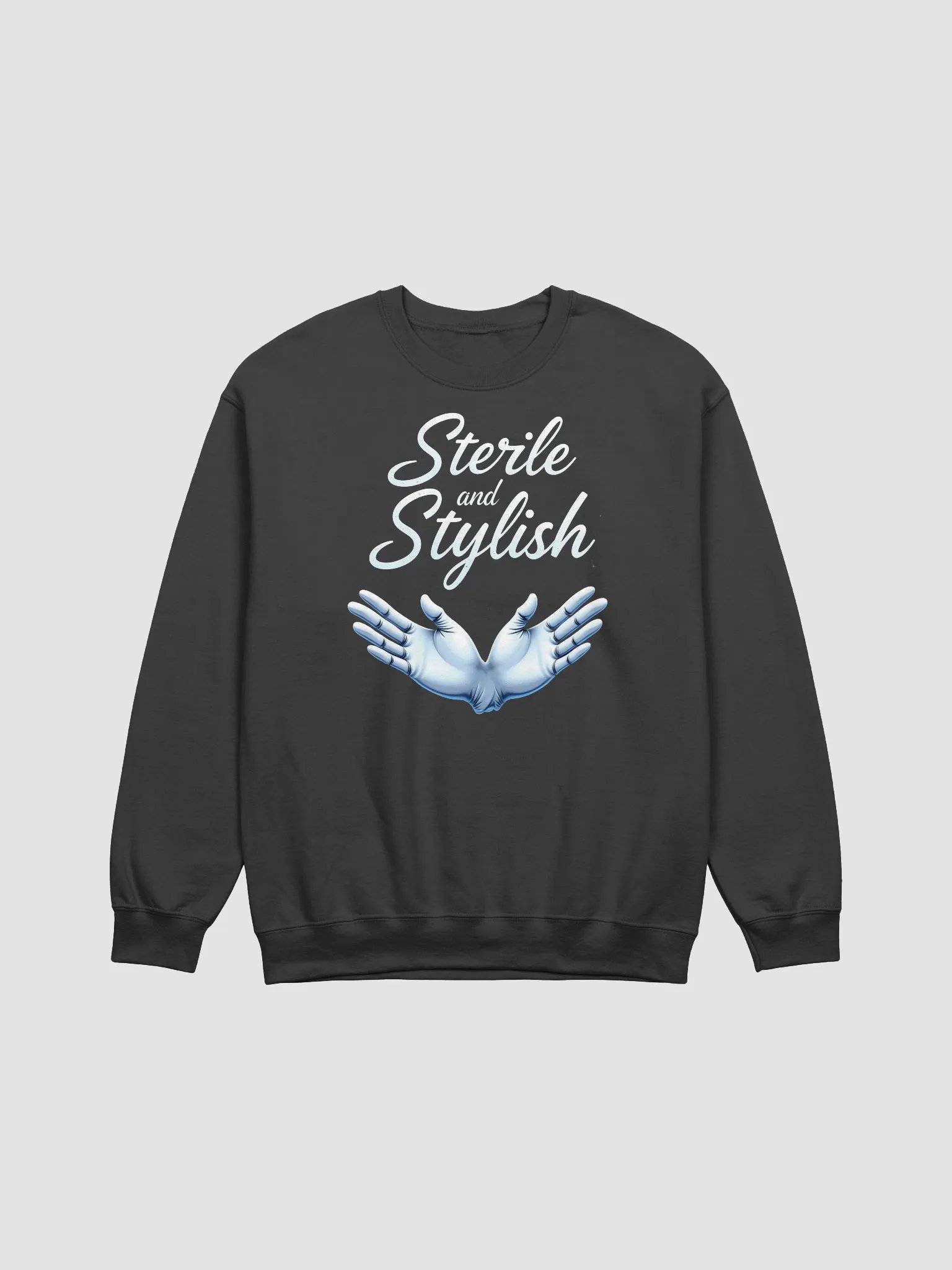 Sterile and Stylish Blue Gloves Crewneck Sweatshirt product image (4)