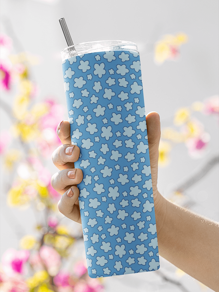 Simple Blue Floral 20-oz. Stainless Steel Tumbler product image (1)