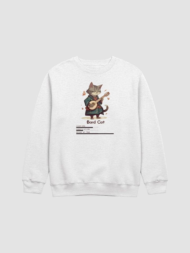 RPG Bard Cat Unisex Crewneck Sweatshirt for gamers and cat lovers product image (1)