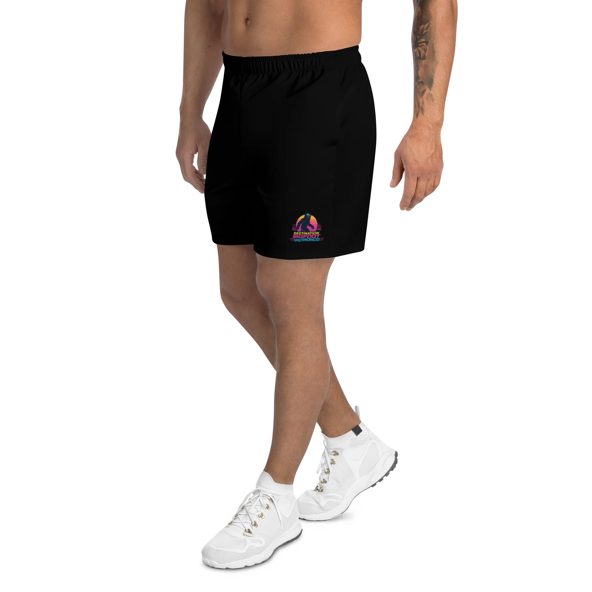 Synthsquatch Fitness All-Over Print Recycled Poly Gym Shorts (Black) product image (4)