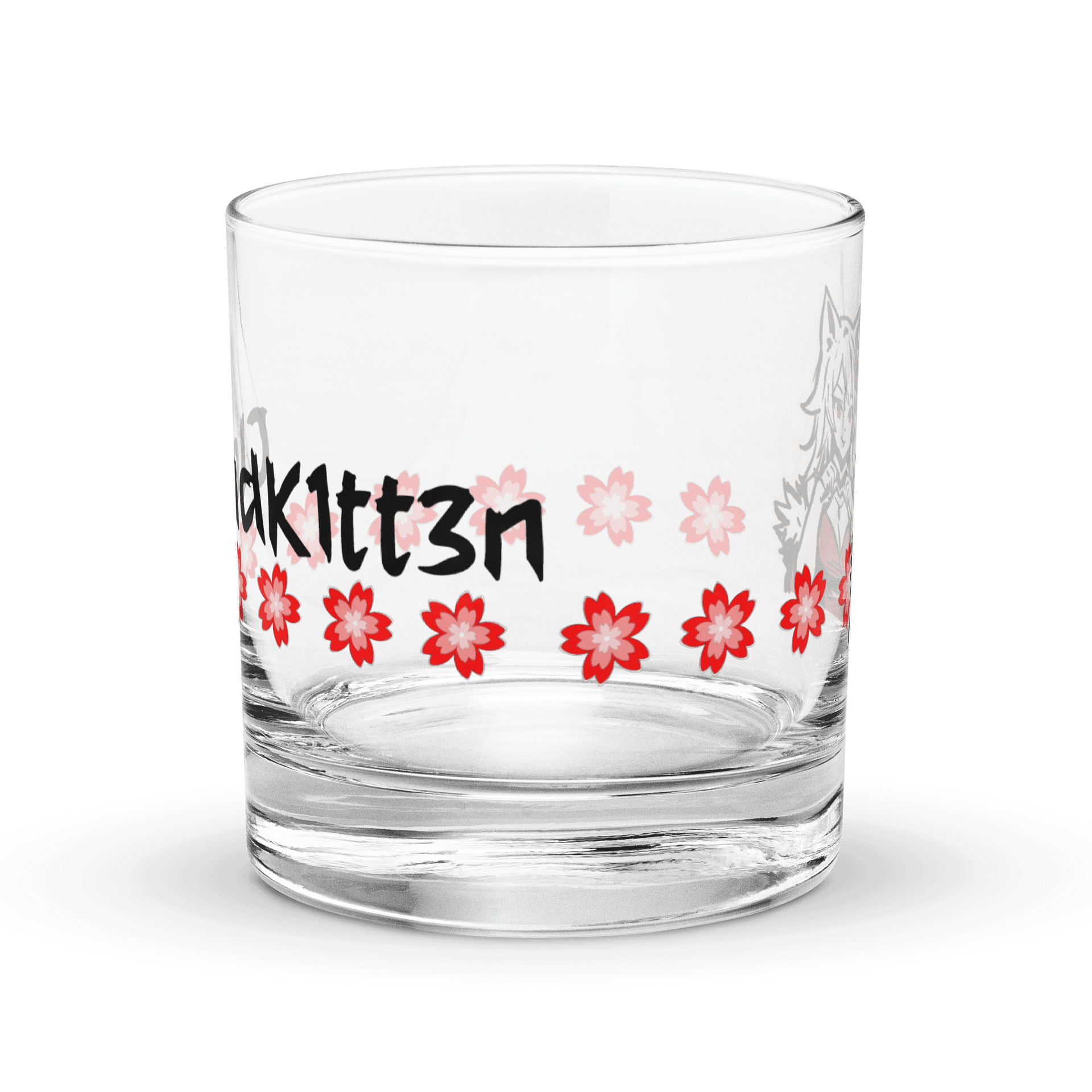 Japanese Brush Hand Heart Sakura Rocks Glass product image (4)