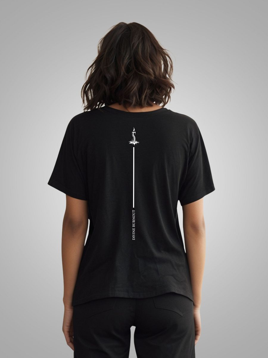Divine Burnout – Spine Candle Graphic T-Shirt | Gothic Minimal Design | Unisex Cotton Tee product image (4)