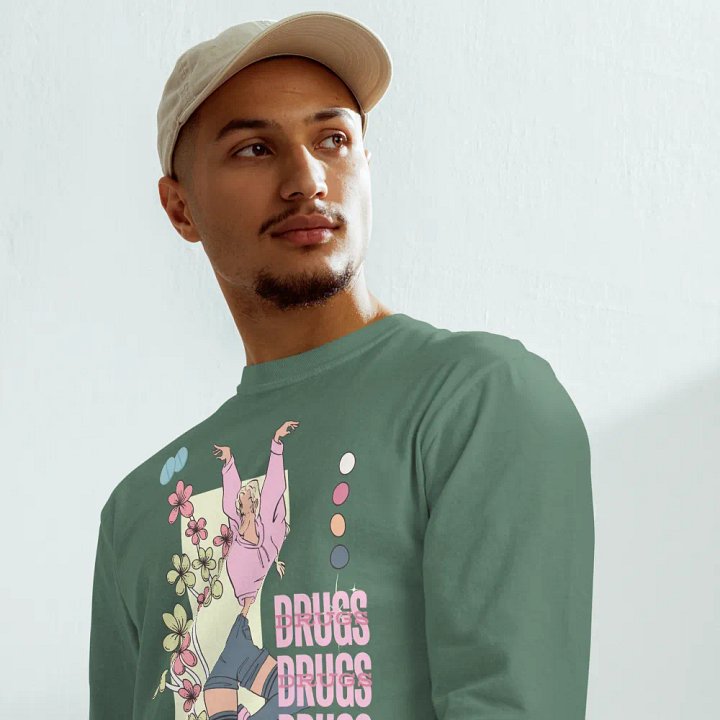 DRUGS DRUGS DRUGS Unisex Garment-Dyed Heavyweight Long Sleeve Shirt product image (46)