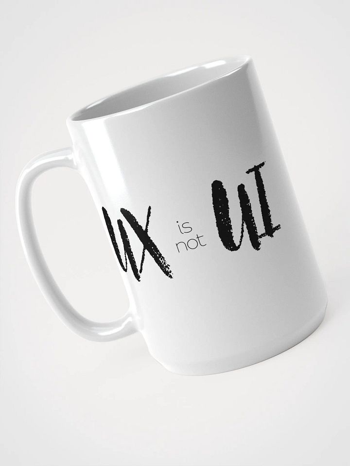 UX ≠ UI White Glossy Mug product image (1)