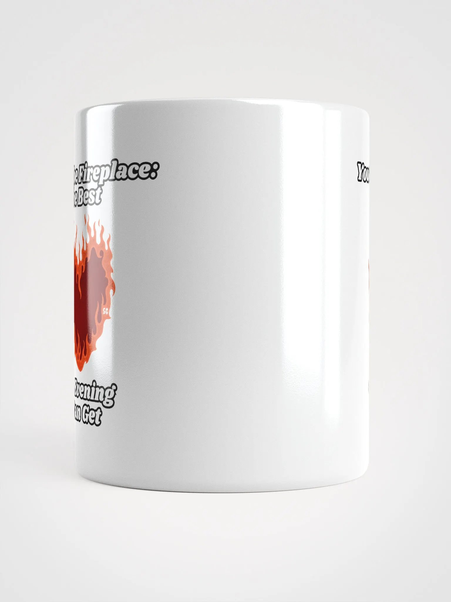 Flaming Heart - YouTube Fireplace: The Best an Evening Can Get | White Glossy Mug product image (5)