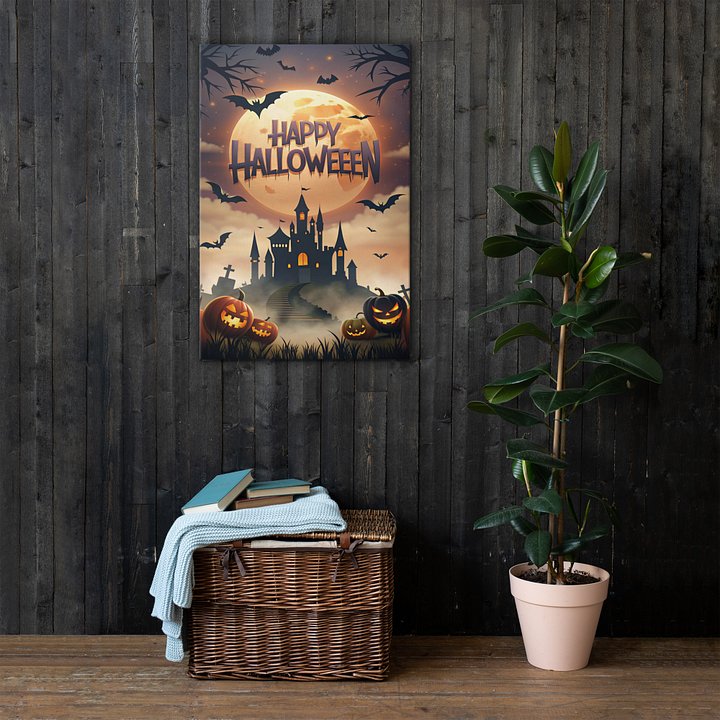 Happy Halloween Frameless Art Print | Vintage Style Halloween Poster product image (2)