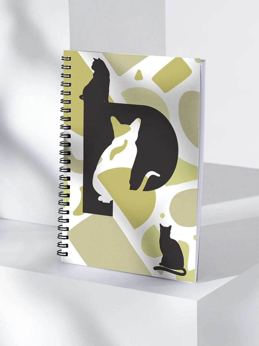 Monogram Letter P Cat Lover Geometric Greens Notebook product image (4)
