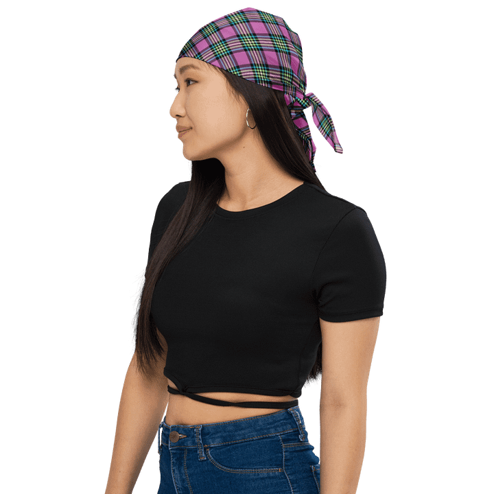 Purple and Turquoise Plaid Bandana product image (1)