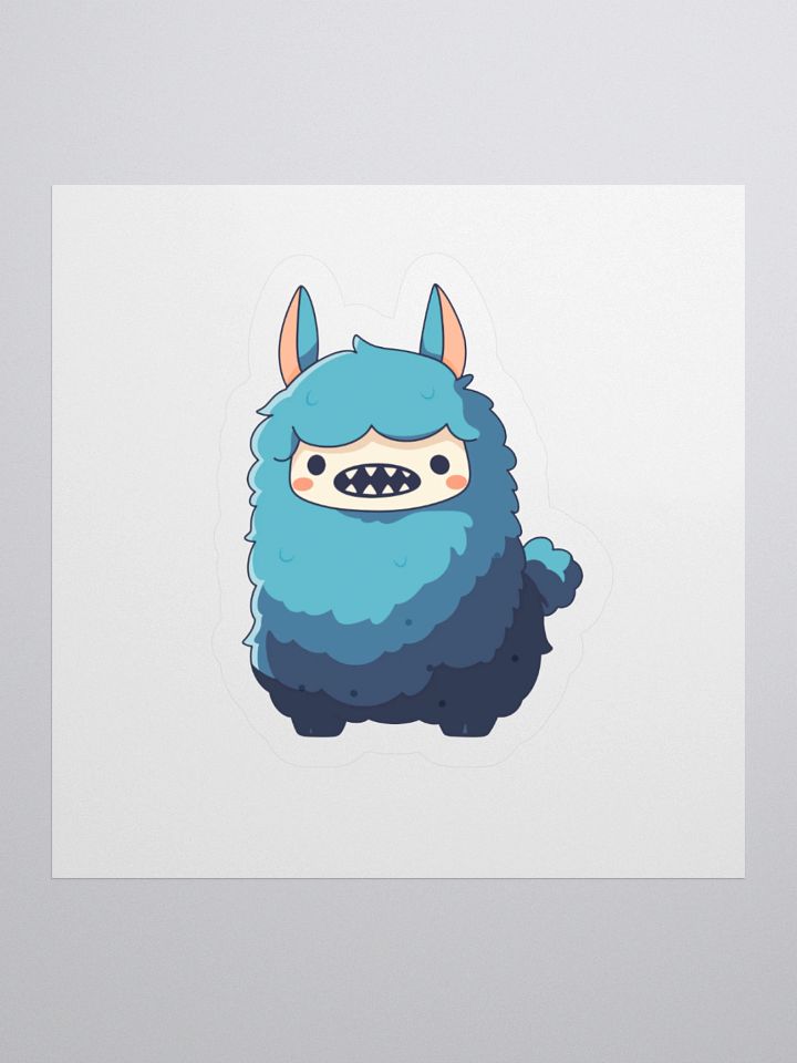 Snargle Alpaca Sticker – Sleepy Fanged Cartoon Vinyl Decal product image (2)