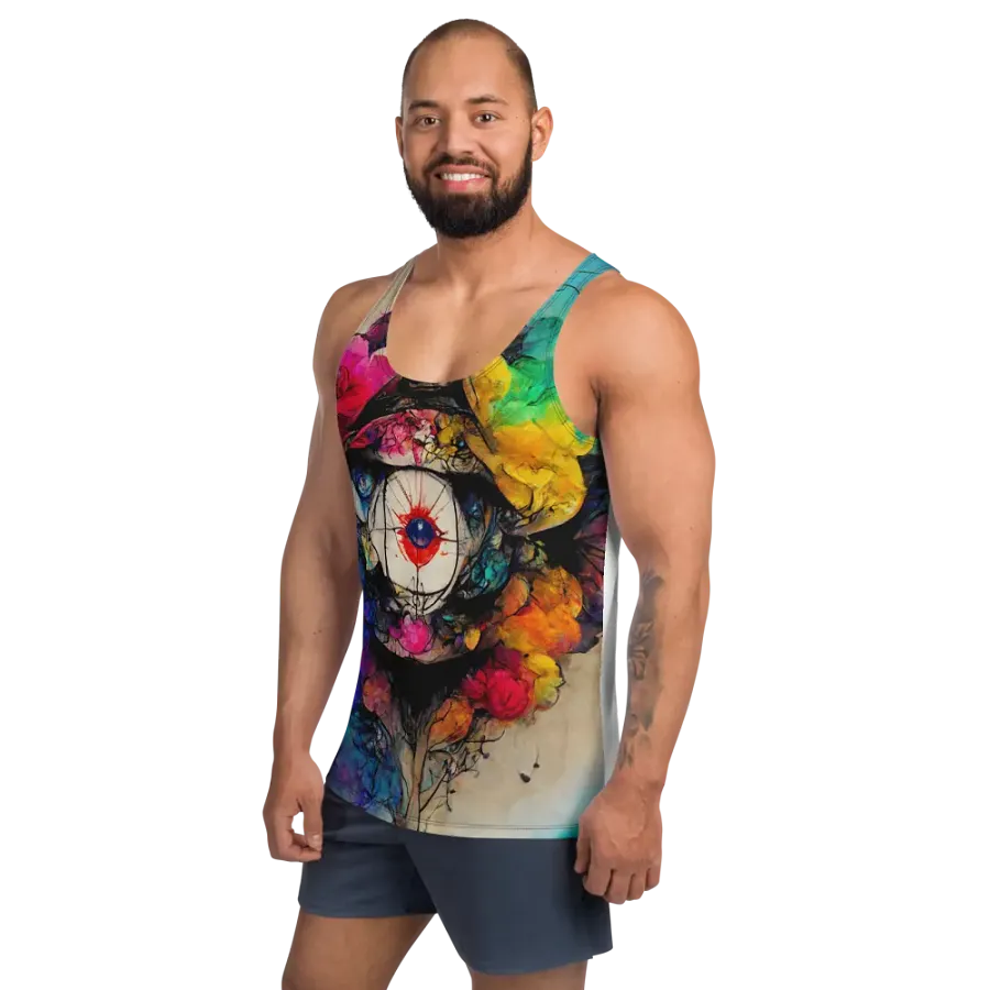 Eye of the Garden All-Over Tank Top unisex, flowy product image (2)