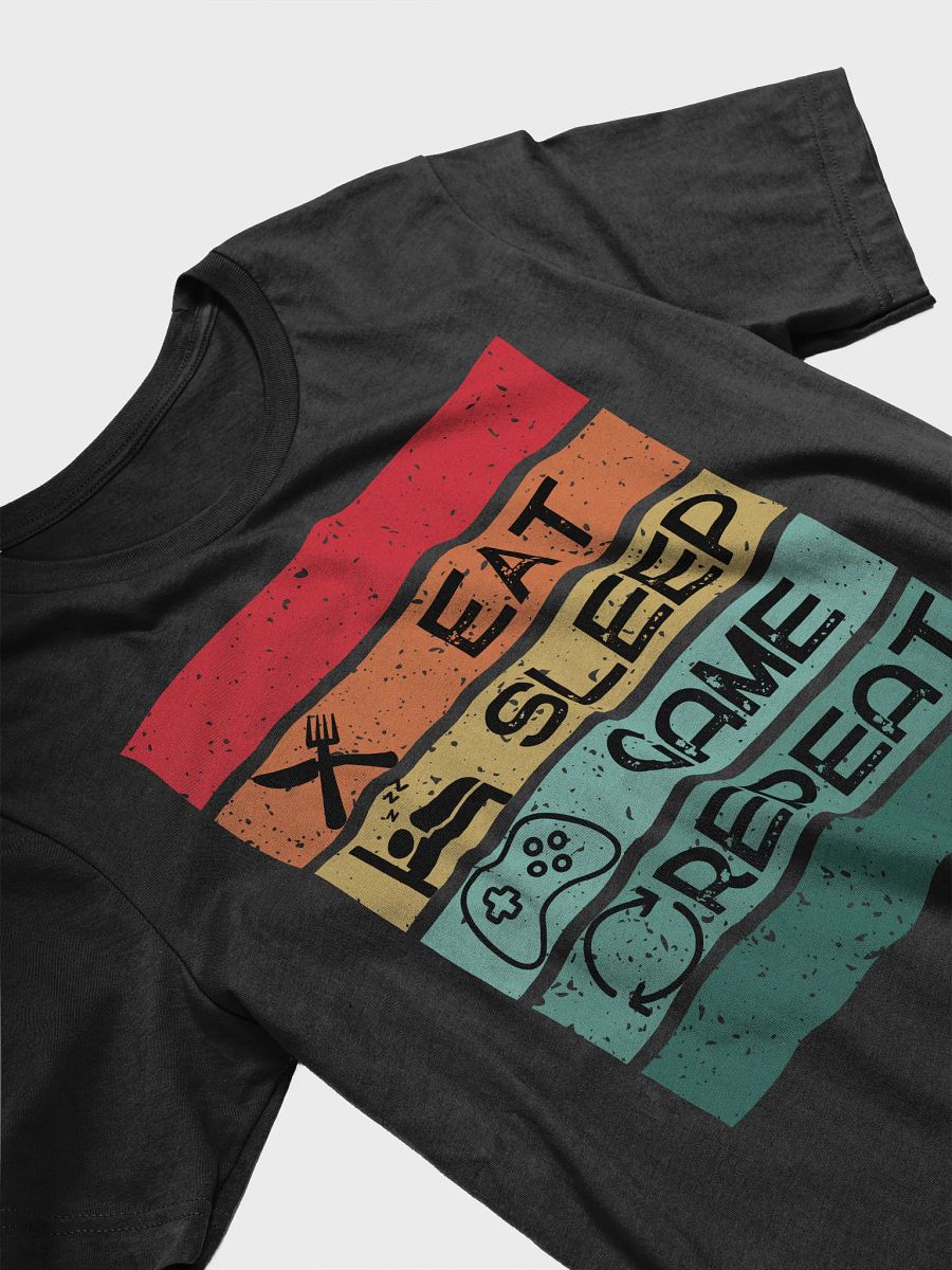 Eat Sleep Game Repeat Striped T-Shirt product image (11)