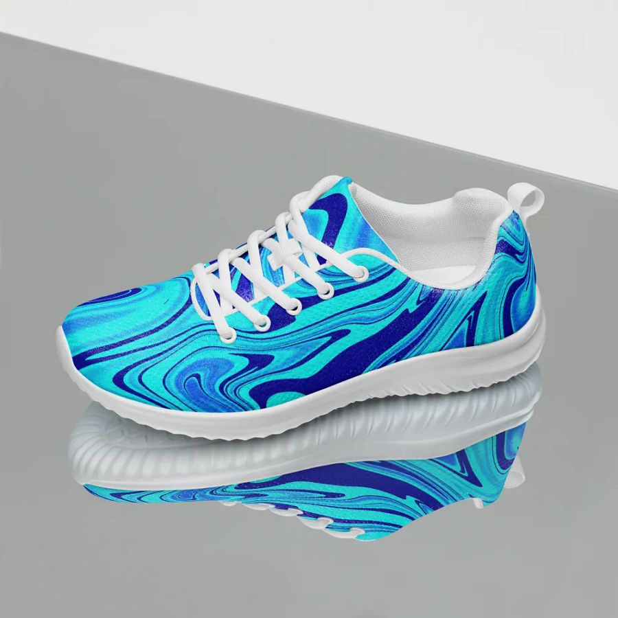 Women's Athletic Shoes - Light and Dark Blue Digital Fluid Art product image (12)