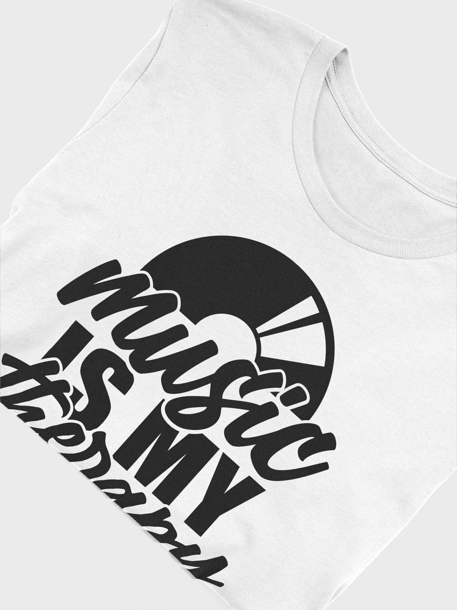 DJ T-Shirt With Graphic Rapper Merch Band Merch Music Merch By DJ GodSound "Music is My Therapy" Slogan Classic Fit UNISEX White T-Shirt product image (5)